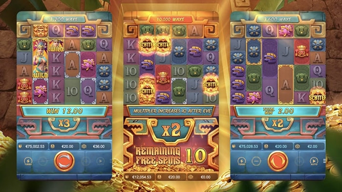 วิธีเล่นเกมหมุนกงล้อรางวัลTreasures of Aztec